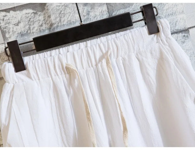 (Camisa + pantalones) Camisa de verano para hombre, camisas de algodón para hombre, camisas casuales de manga corta para hombre, conjunto de ropa talla M-5XL