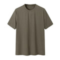Ropa de verano para hombre, camiseta ligera de lujo, ocio, manga larga, cuello redondo, drapeado, Color sólido, camisa básica holgada, prendas de punto populares