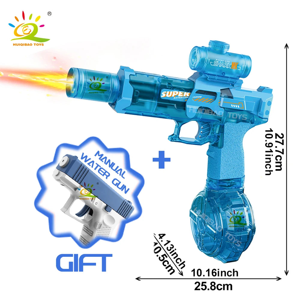 HUIQIBAO-Pistola de agua de pulso eléctrico, Sensor de llama simulado, luz, juguete de lucha completamente automático, pistola de agua, juguetes de playa al aire libre para adultos