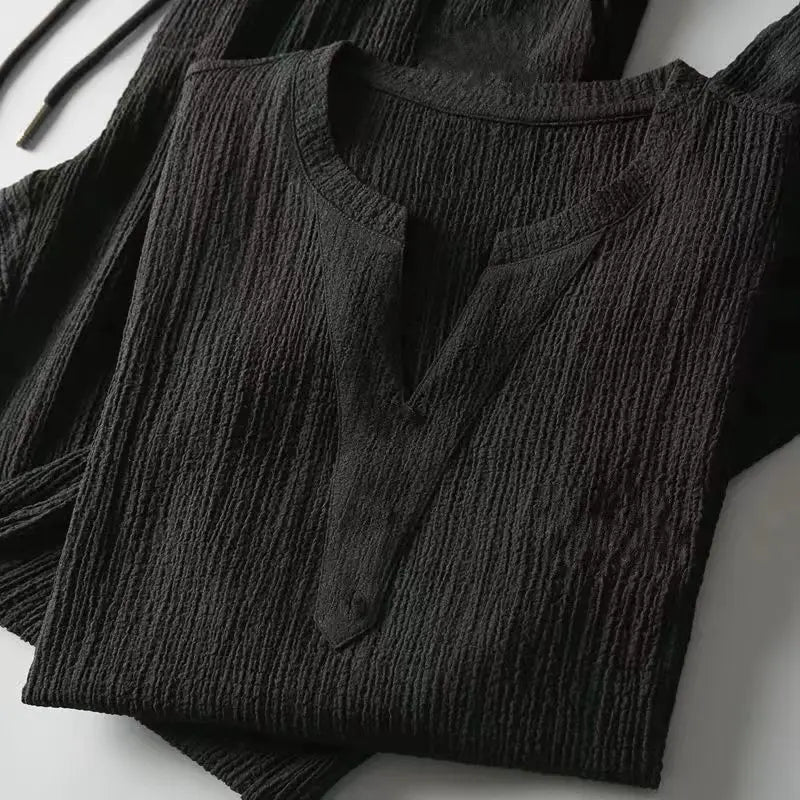 Novedad de verano, conjuntos informales para Hombre, camisetas + Pantalones, ropa deportiva para correr, chándales de moda para Hombre, sudadera para Hombre Fit MOOWNUC