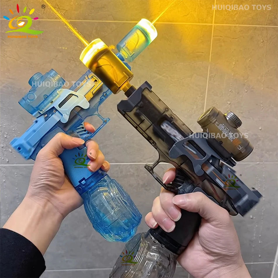 HUIQIBAO-Pistola de agua de pulso eléctrico, Sensor de llama simulado, luz, juguete de lucha completamente automático, pistola de agua, juguetes de playa al aire libre para adultos