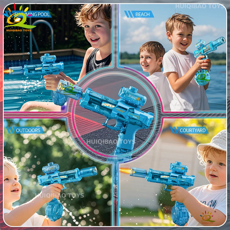 HUIQIBAO-Pistola de agua de pulso eléctrico, Sensor de llama simulado, luz, juguete de lucha completamente automático, pistola de agua, juguetes de playa al aire libre para adultos