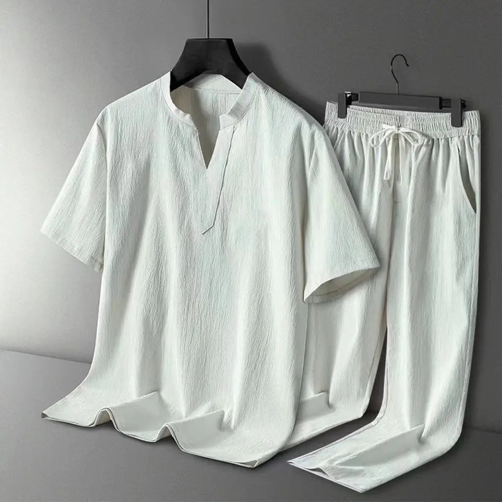 Novedad de verano, conjuntos informales para Hombre, camisetas + Pantalones, ropa deportiva para correr, chándales de moda para Hombre, sudadera para Hombre Fit MOOWNUC