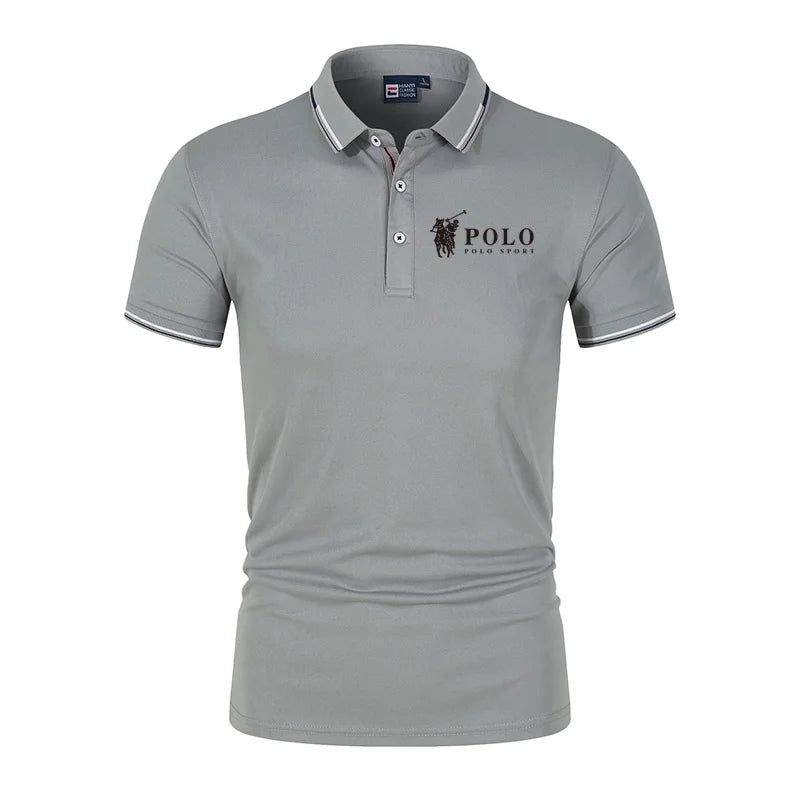 Polo de verano para hombre, de secado rápido, transpirable, informal, de negocios, deportivo, de manga corta, ropa de hombre