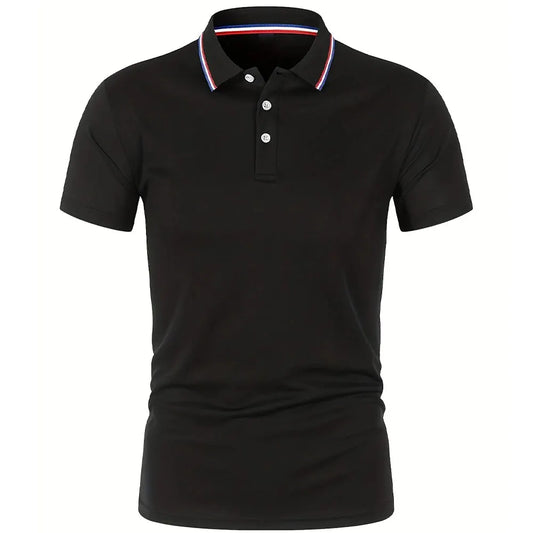 2025 gran oferta, Polo cómodo y transpirable informal de verano para hombre, camiseta de manga corta de Color sólido de alta calidad para hombre
